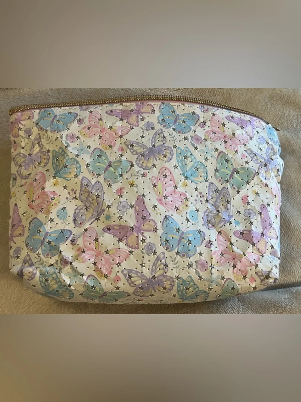 Lady Jayne Floral Pouch Bundle Woven Straw Clutch Ipsy Butterfly Daisy Set of 4
